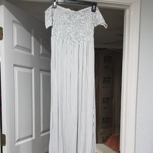 Black and white striped maxi